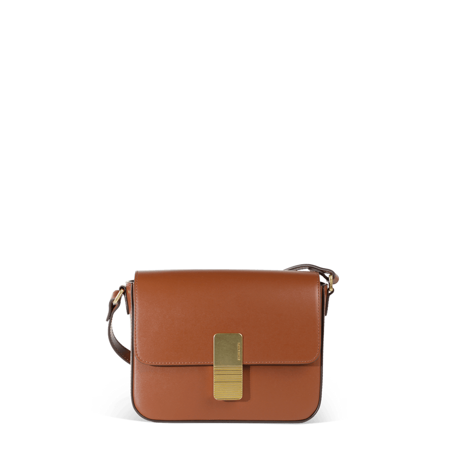 Sac porté croisé Mini Monceau Gold Edition - Cuir Box Camel Ateliers Auguste