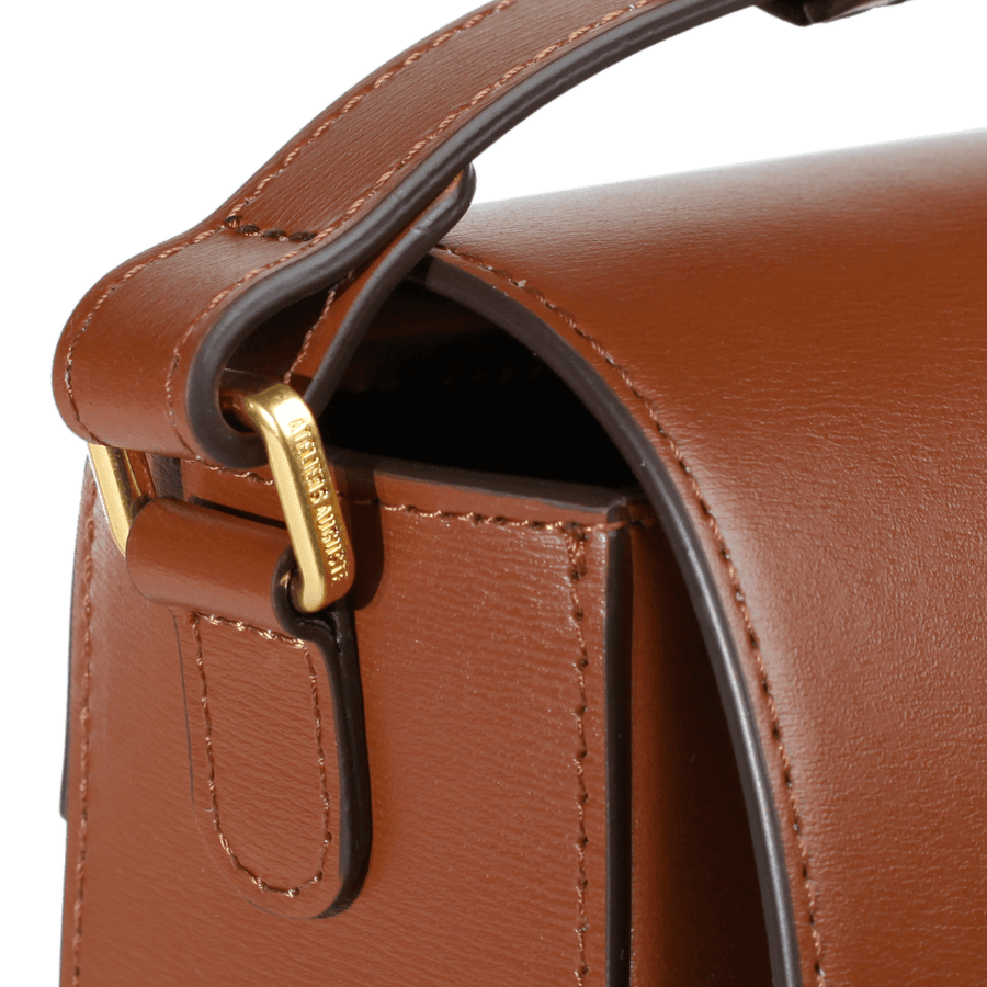 Sac porté croisé Mini Monceau Gold Edition - Cuir Box Camel Ateliers Auguste